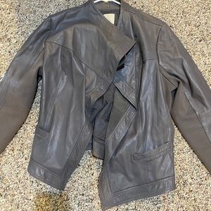 Gray faux leather jacket